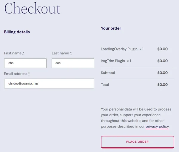 Simplify Virtual Checkout Plugin